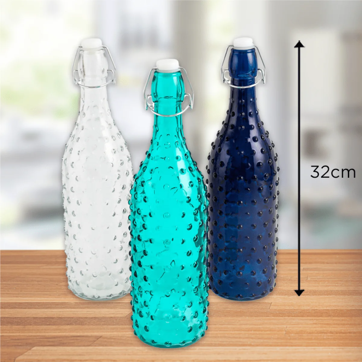 Comfortable Hobnail – Glass Bottle 32cm Specialty