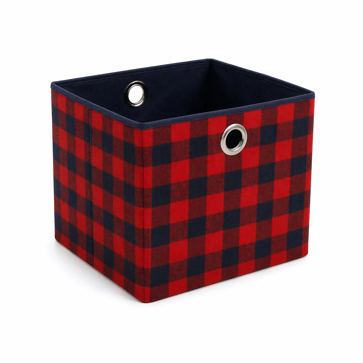 User-Friendly Plaid Fabric Square Basket 30 30 26.5 Artisan