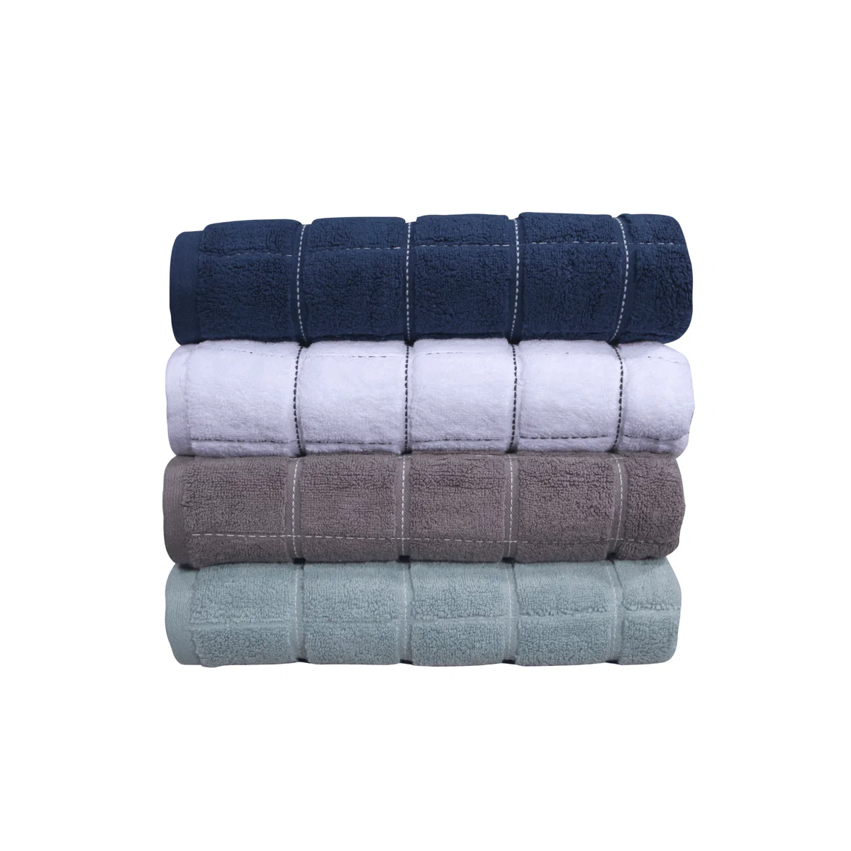 Classic Midnight-Towel Teal Check Motif Teal Collection Elegant