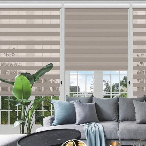 Modern Day amp Night – Cordless Roller Blinds Taupe High-Grade