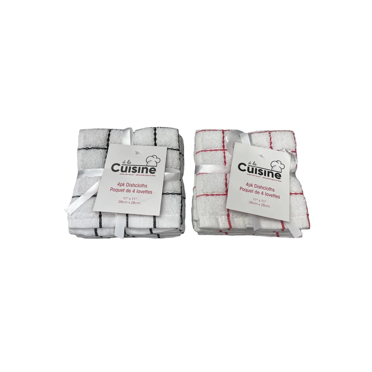 Practical Dishcloth 4pk 11×11 Check Smooth