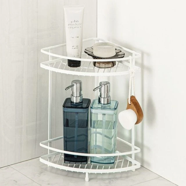 Functional WIRE BATH RACK 2TIER CORNER PIATTO-2 W27.7D20H34 Artisan