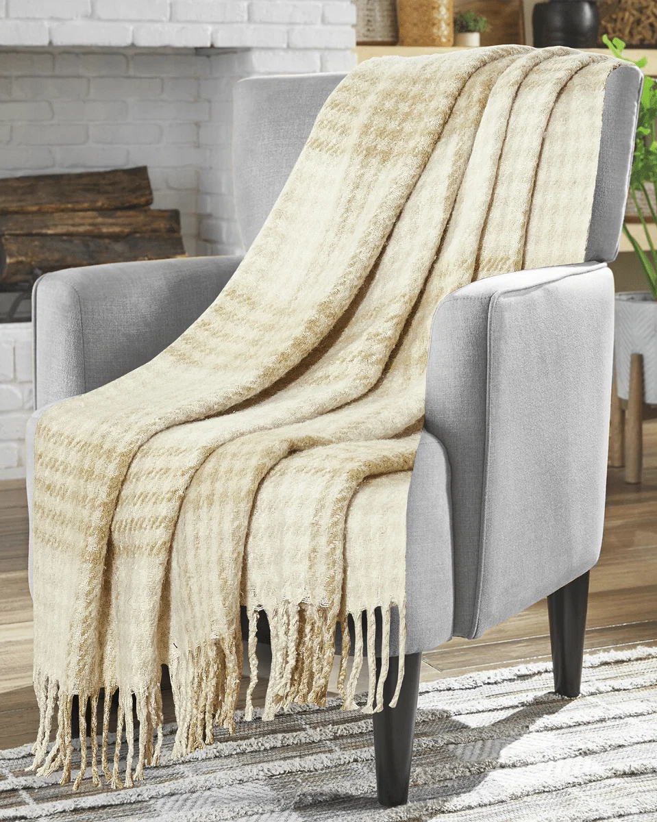 Optimized HARRY Faux Mohair Throw Casual