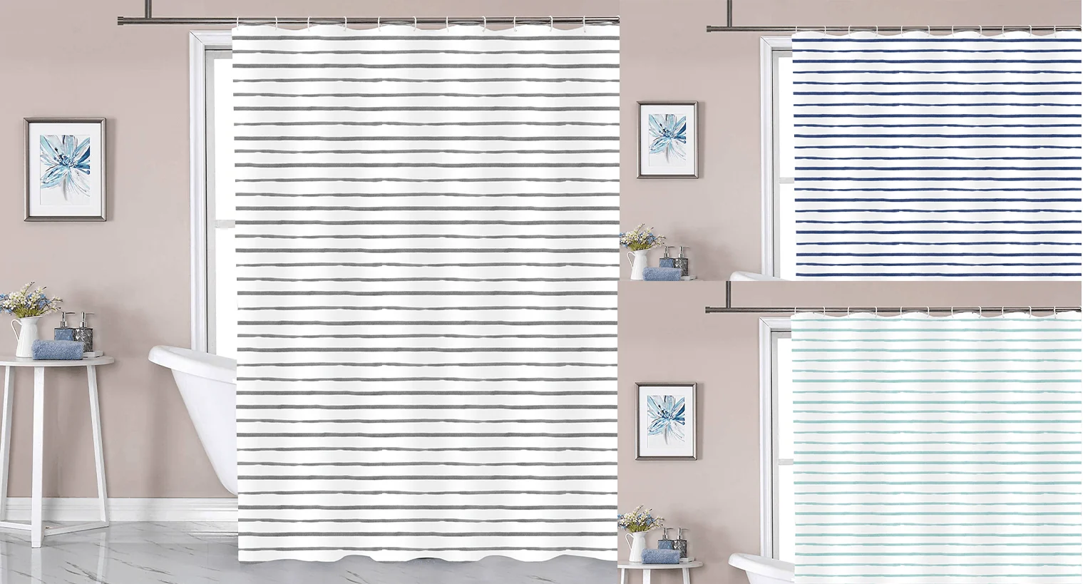 Quality Lise Shower Curtain Stripe Secure