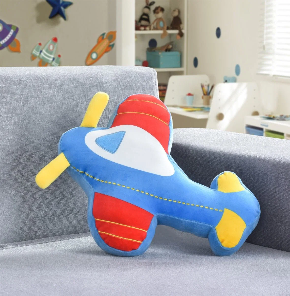 Enhanced Kids Plush Cushion Airplane Safe