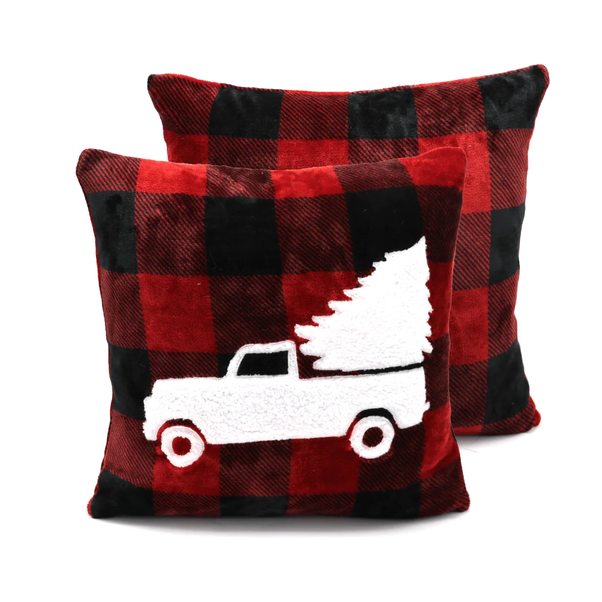 Long-Lasting Sherpa Plaid velour cushion Modern