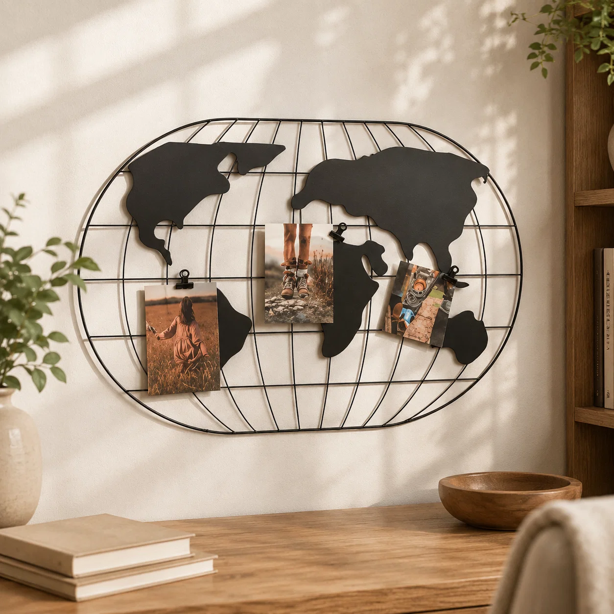 Traditional Lauren Taylor – World Map Wall Art with Clips High-Grade
