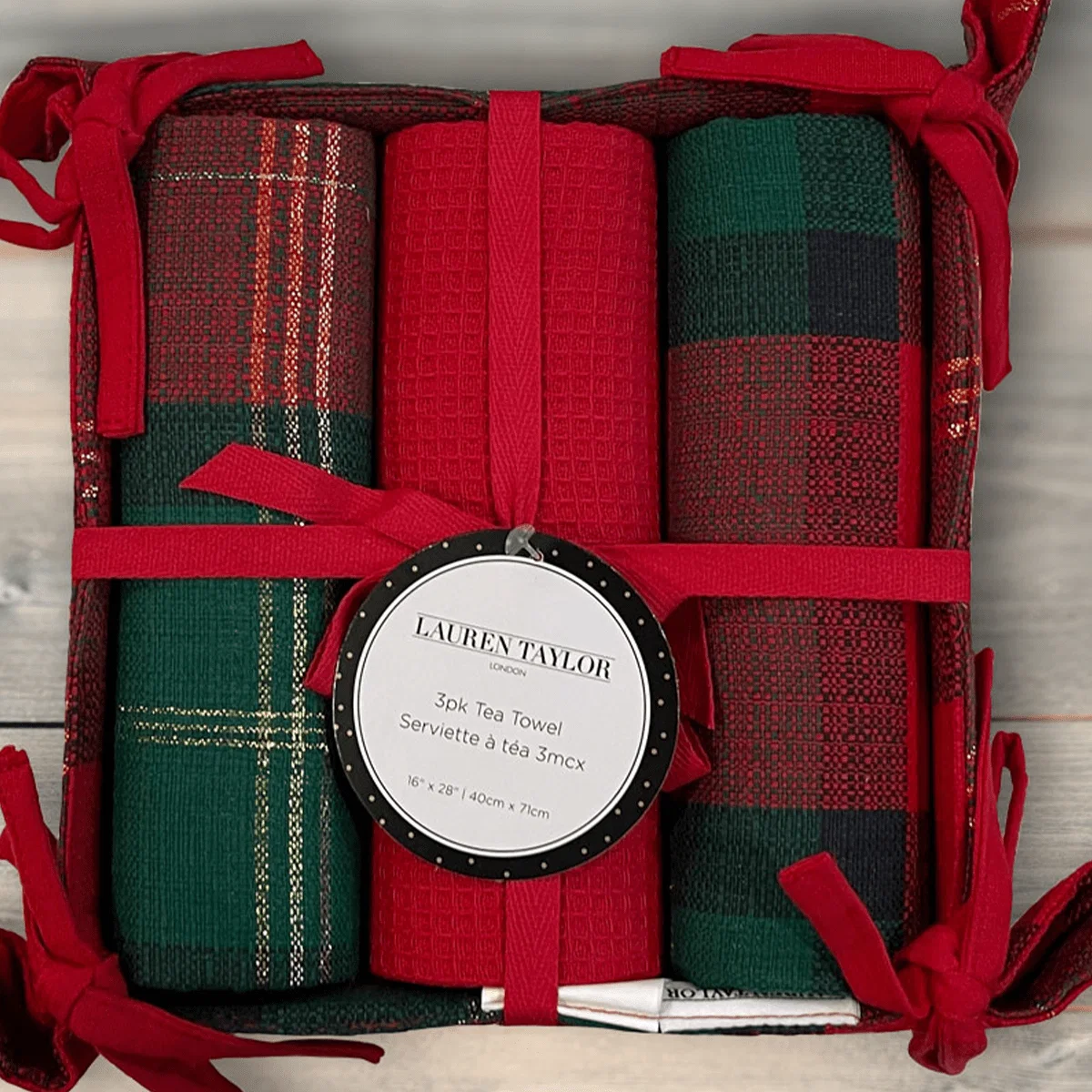 Innovative 3pk Ct Lurex Plaid Teatowel 16×28 Prestigious