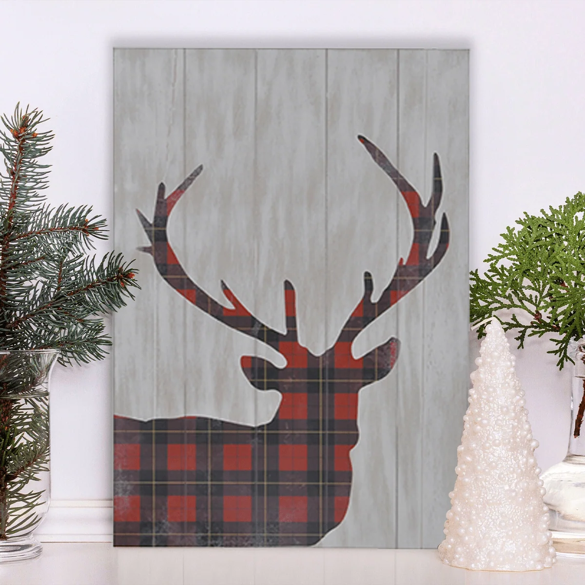 Safe Plaid Deer Body Art Mural Fine Crafted