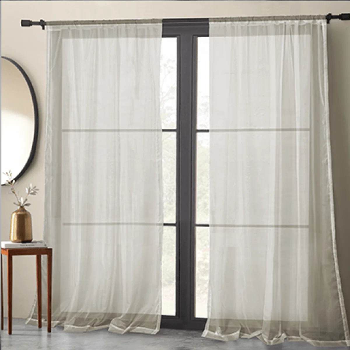 Innovative Lauren Taylor – BASIC ELEGANCE Set of 2 sheer pole top panels Superior