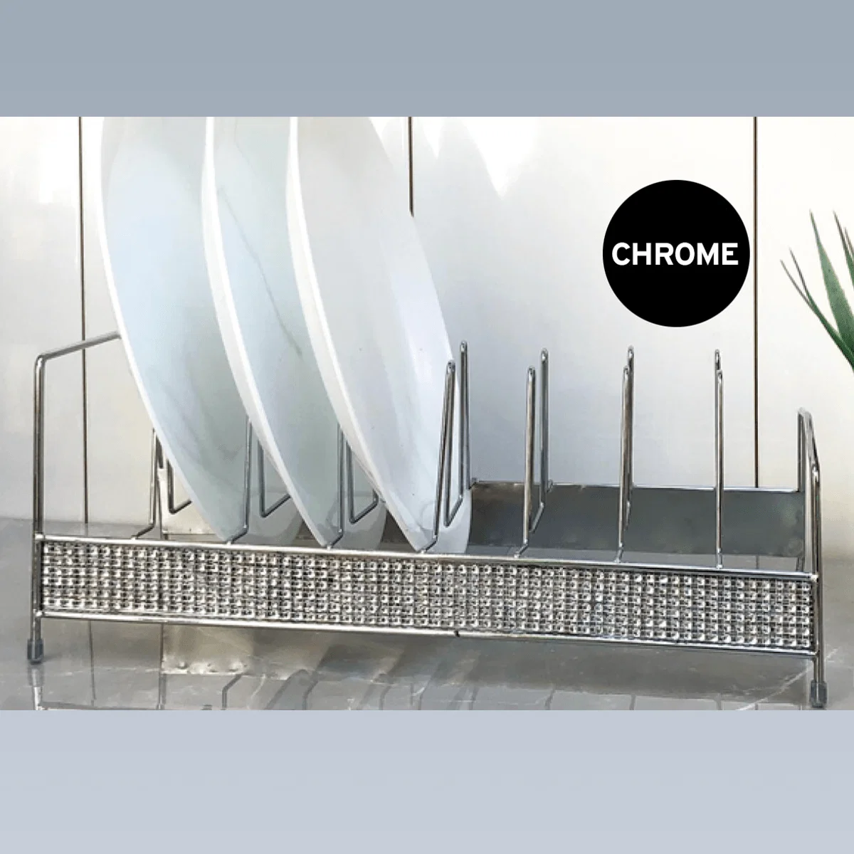 Original Chrome Lid Holder With Fake Diamond Decoration Unique