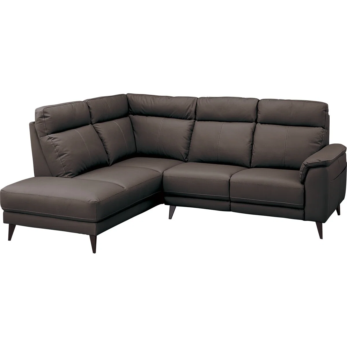Practical CORNER SOFA LB07 LEATHER RC DBR Trendy