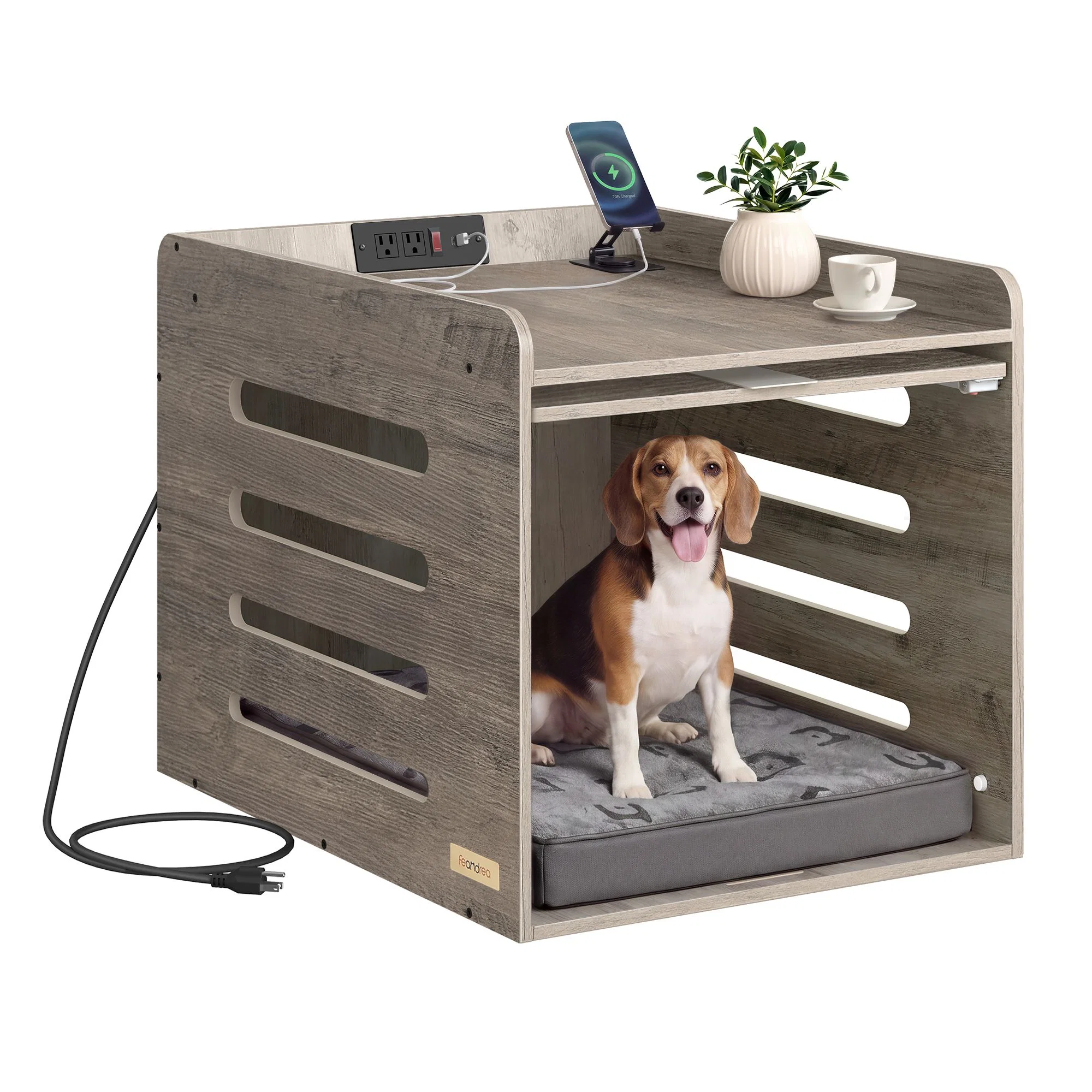 Soft Feandrea Feandrea Modern Dog Crate Furniture with Flip-Up Hidden Door Secure