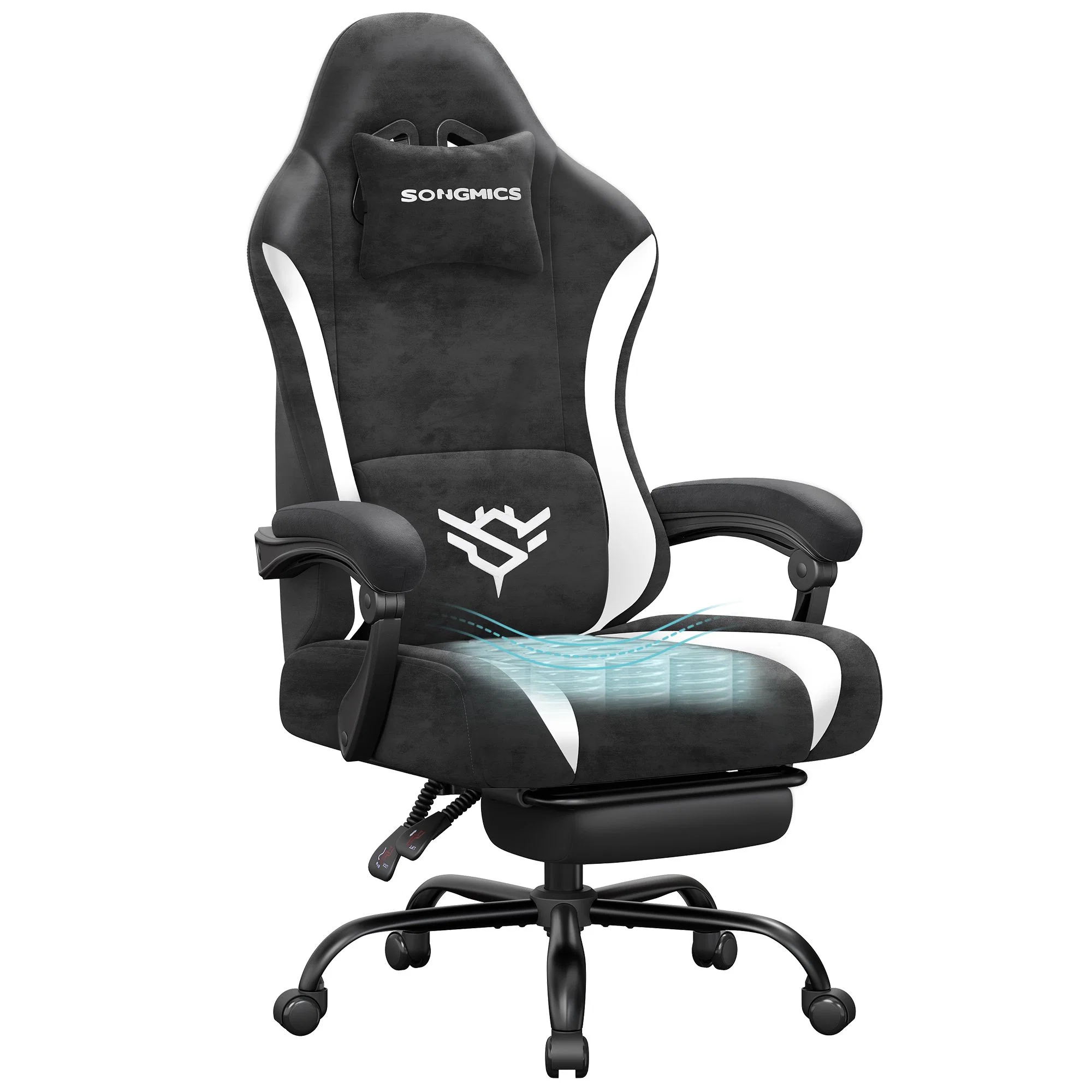 Official SONGMICS SONGMICS Gaming Chair Ergonomic Computer Desk Chair with Footrest Reclining Backrest Detailed