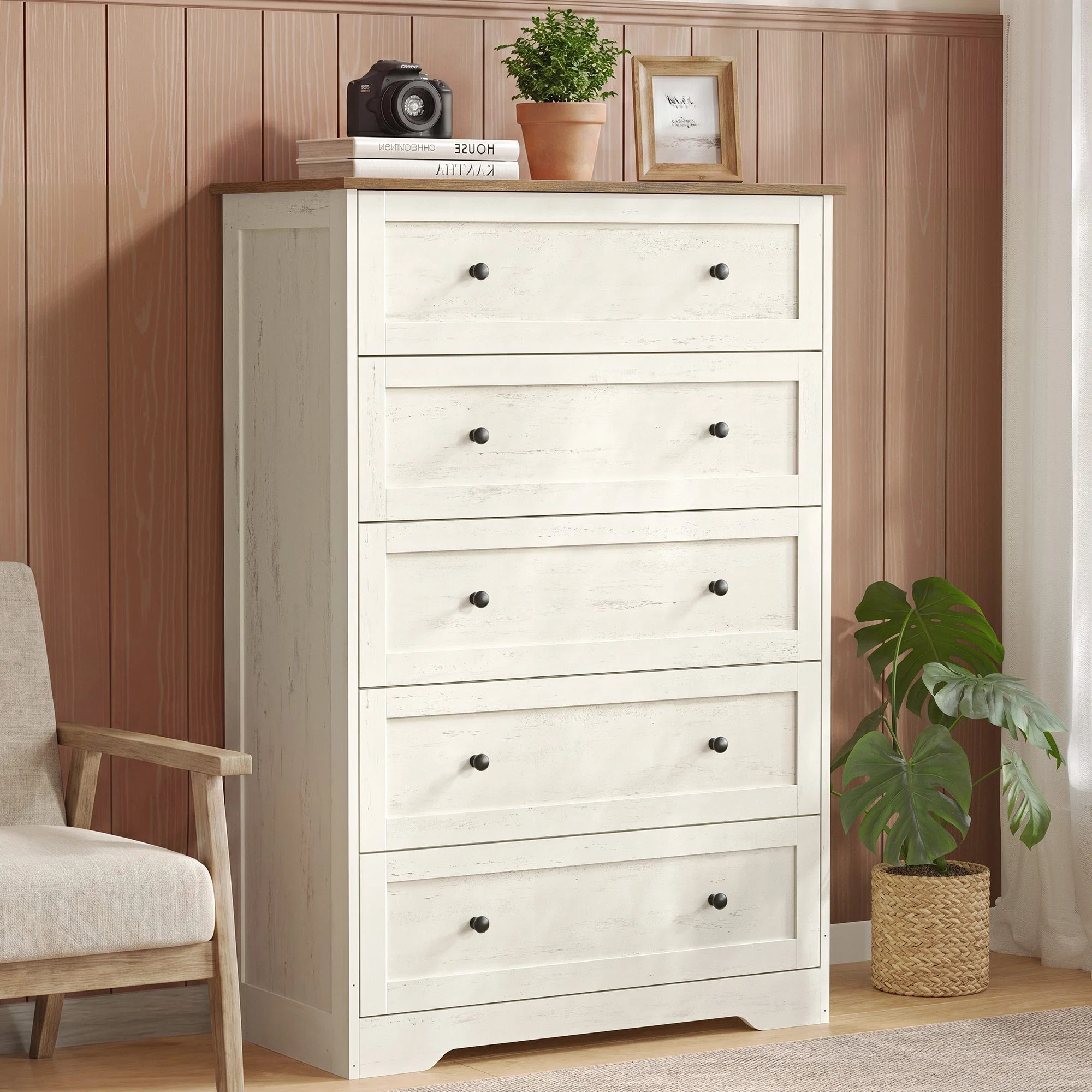 High-Quality VASAGLE Wood Dresser with Spacious Drawer Storage Modern