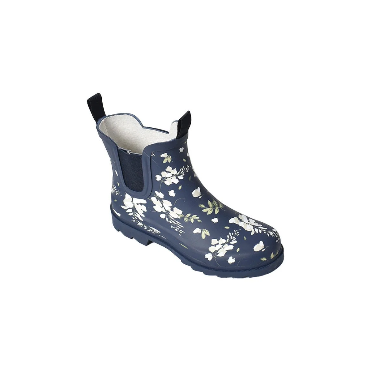Refined Ladies Rubber Short Boots-Navy Unique
