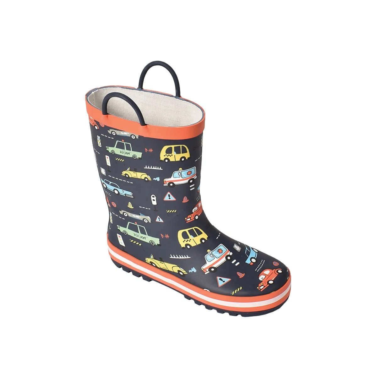 Fashionable Boys Rubber Boots With Car Exceptional