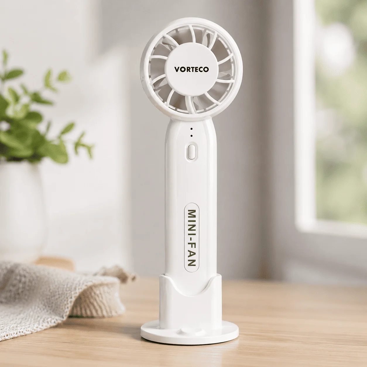 Innovative Vorteco Portable Handheld Fan with Phone Holder Consistent