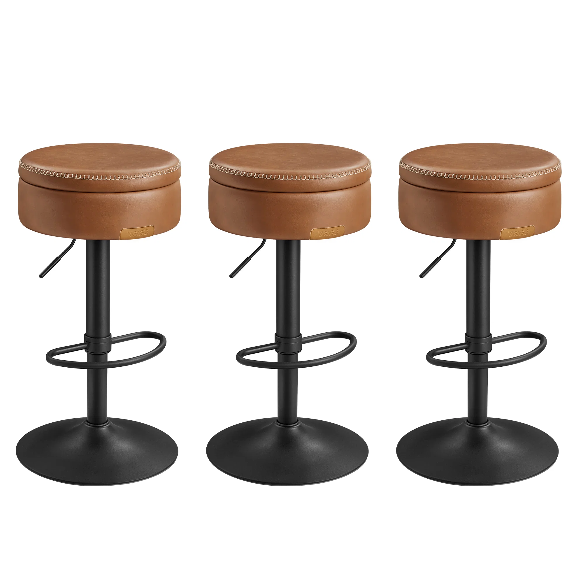 Fine VASAGLE VASAGLE EKHO Collection – 360° Swivel Bar Stools Set of 3 User-Friendly