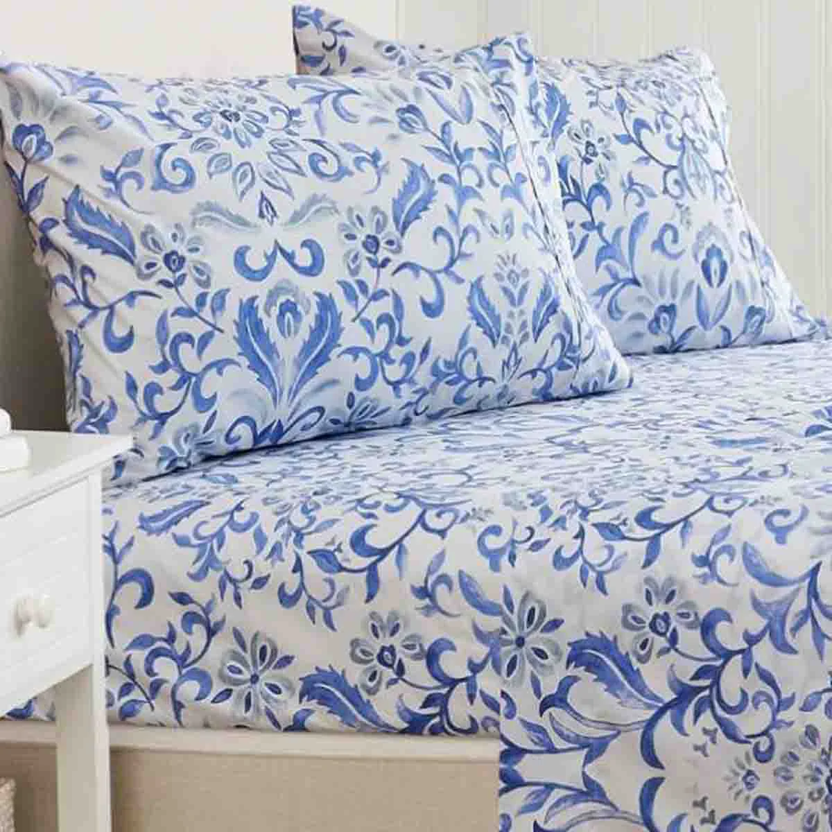 Fast Lauren Taylor – 250 Thread Count Printed Cotton Sheet Set Soft