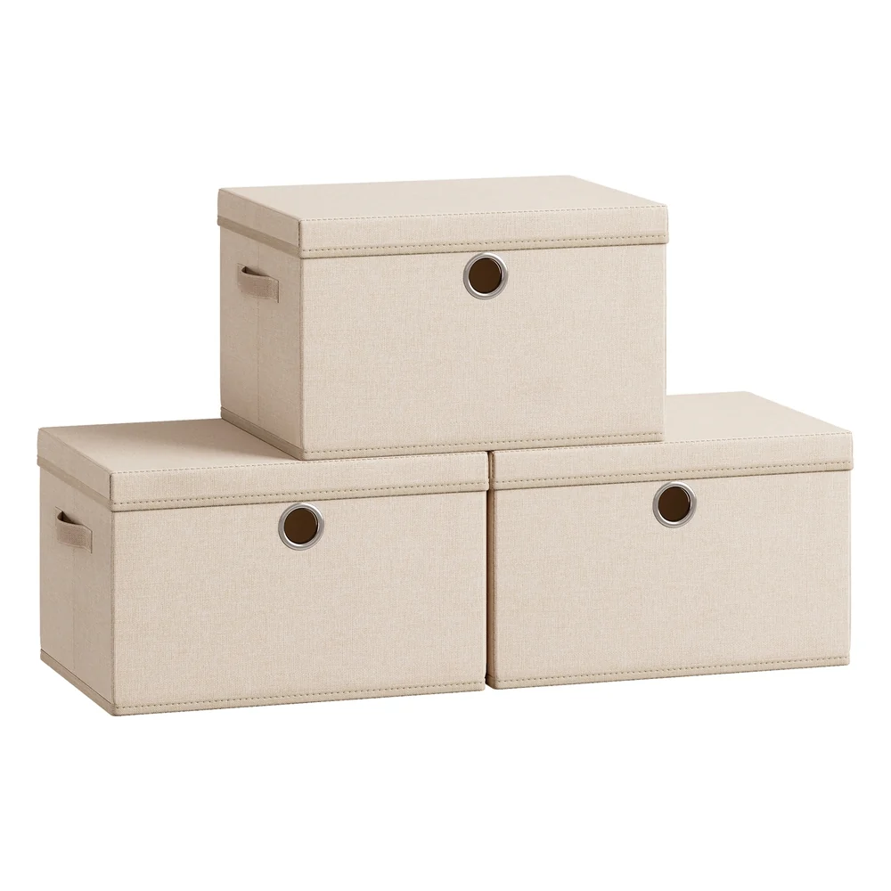 Elite SONGMICS Stackable fabric storage boxes with lids and handles Crafted