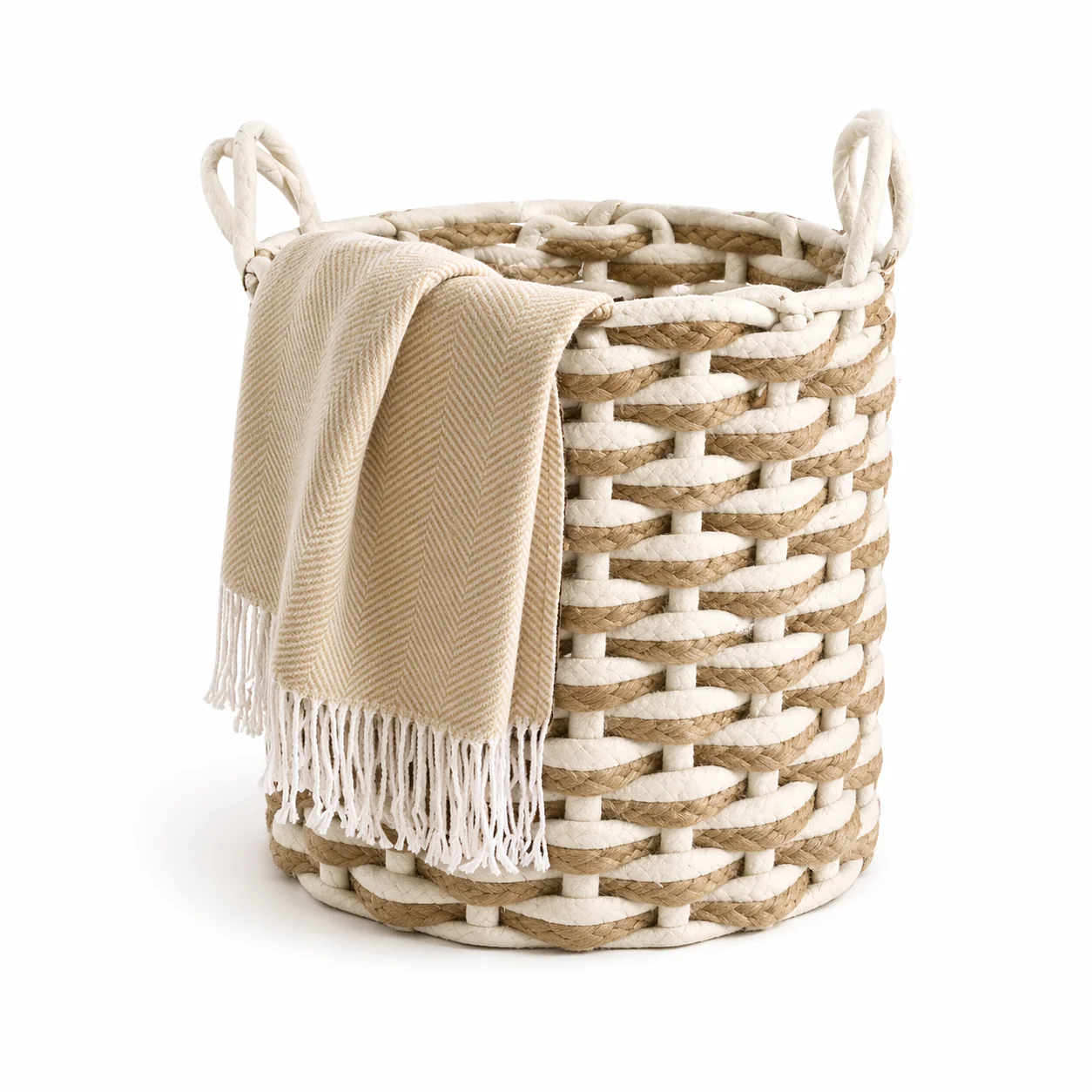 Smart Lauren Taylor- Rond Chunky Woven Rope Basket 9 D x 8 H Flexible