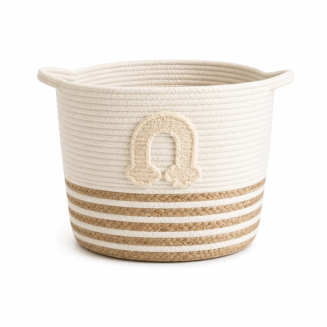 High-Performance Lauren Taylor-Rope Basket with Arc Applique 8 L x 8 W x 8 H Secure