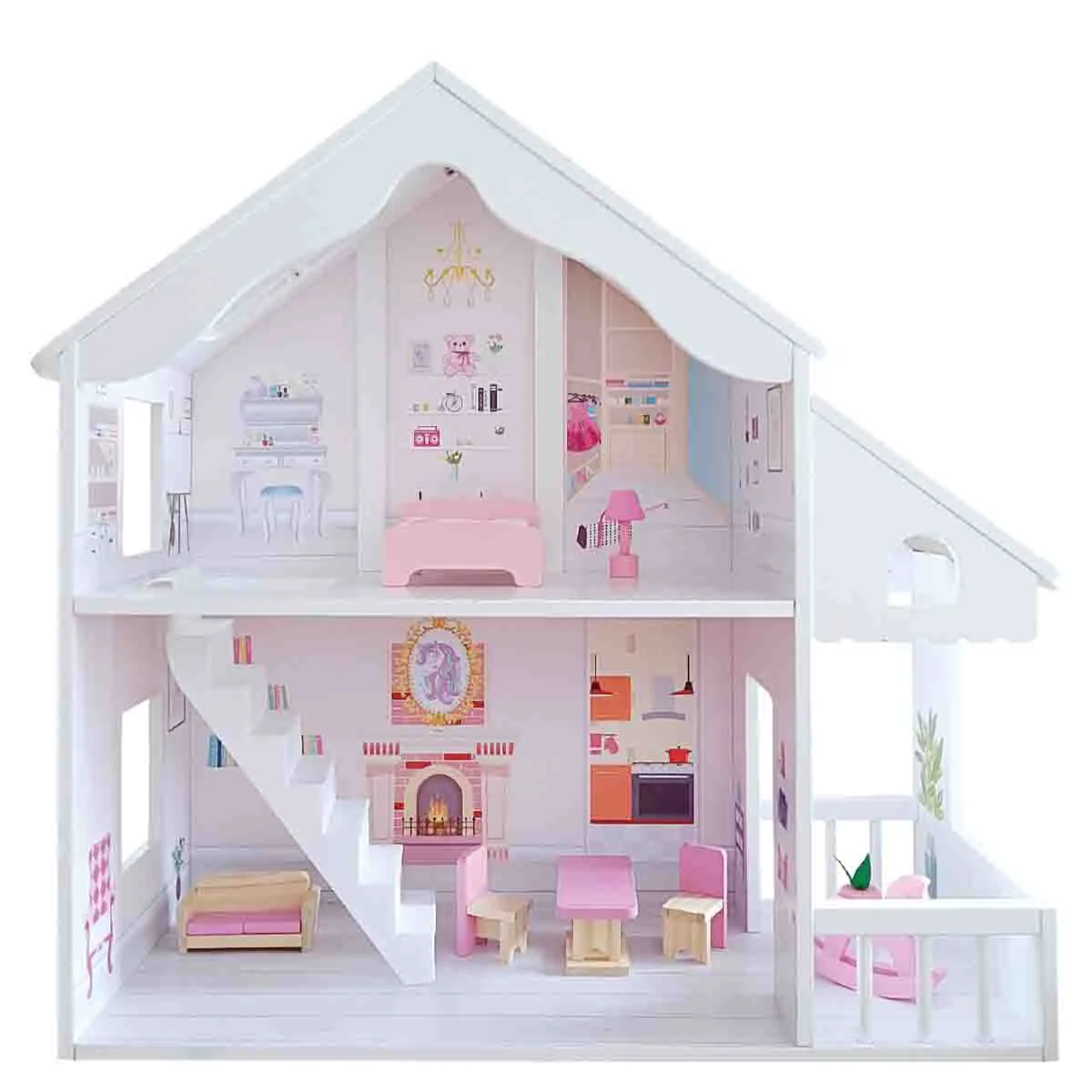Consistent Doll House Wooden 59x24x56cm Certified