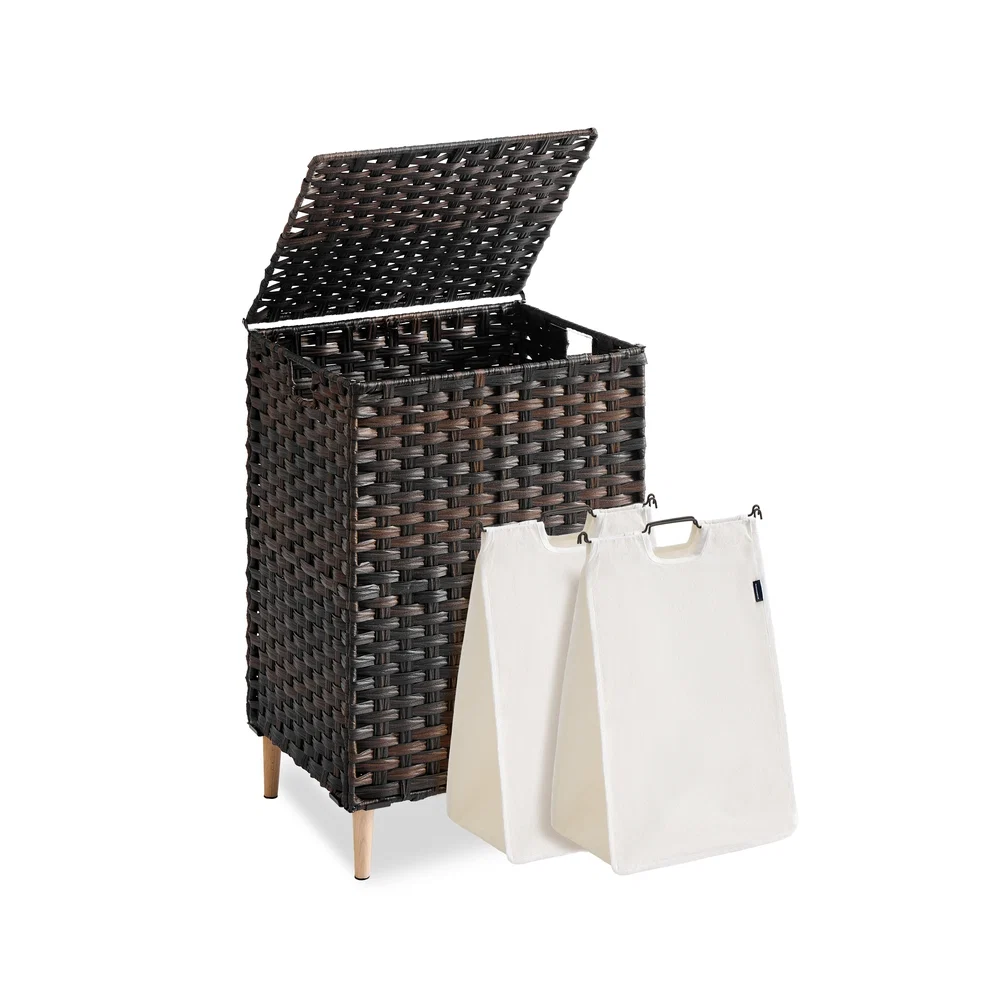Premium SONGMICS Laundry Hamper with Lid and Removable Washable Liner Green