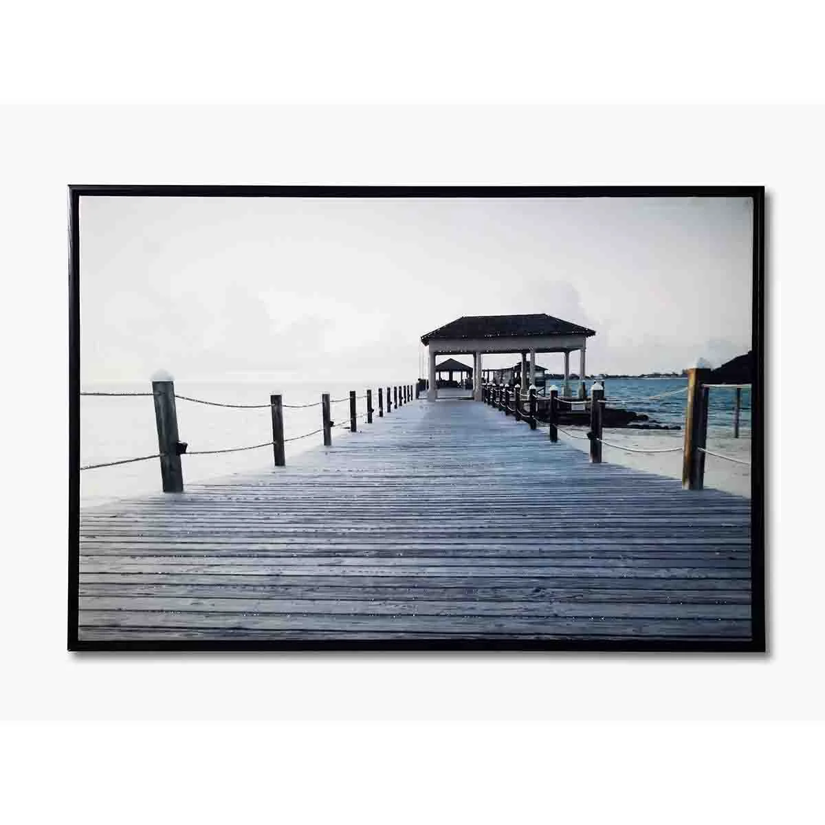Relaxed Canvas Print Lake Scene 60×90 Solid