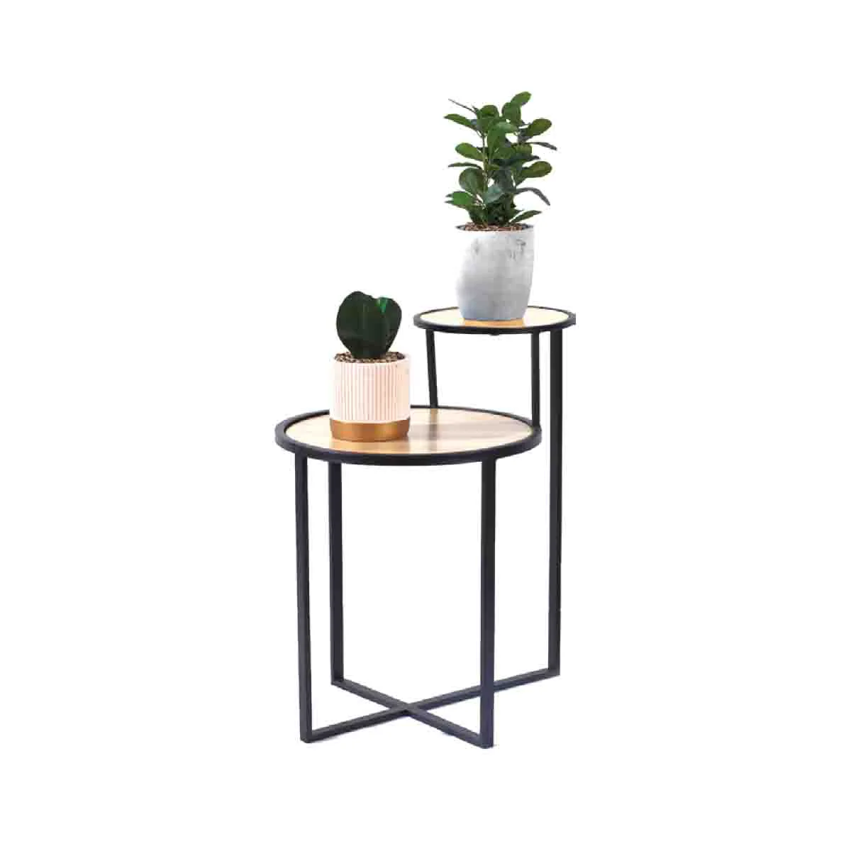 Functional Studio 707- 2-tier Side Table - Metal Frame With Mdf Enhanced