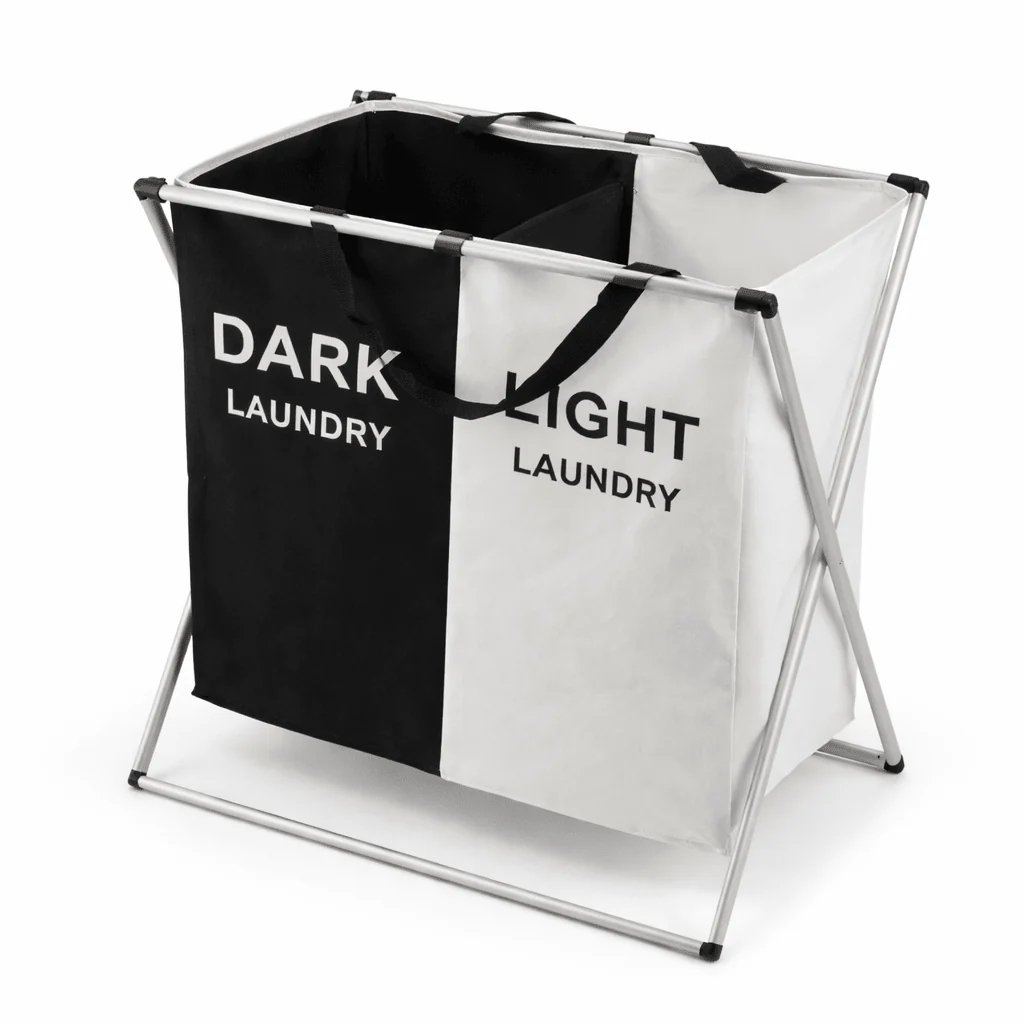 Selected Studio 707-double Laundry Hamper With 2 Basket 59×37.5x58cm Quality