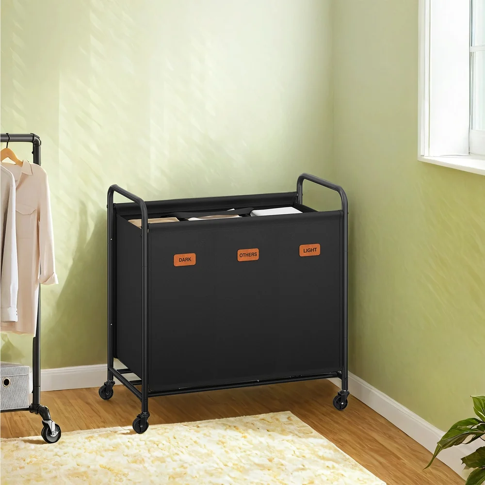 User-Friendly SONGMICS Rolling laundry sorter cart with removable bags for home Functional