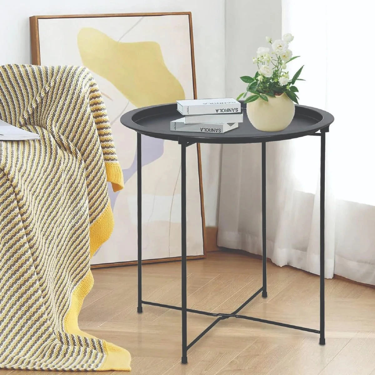 Elite Studio 707- Black Metal Side Table Soft