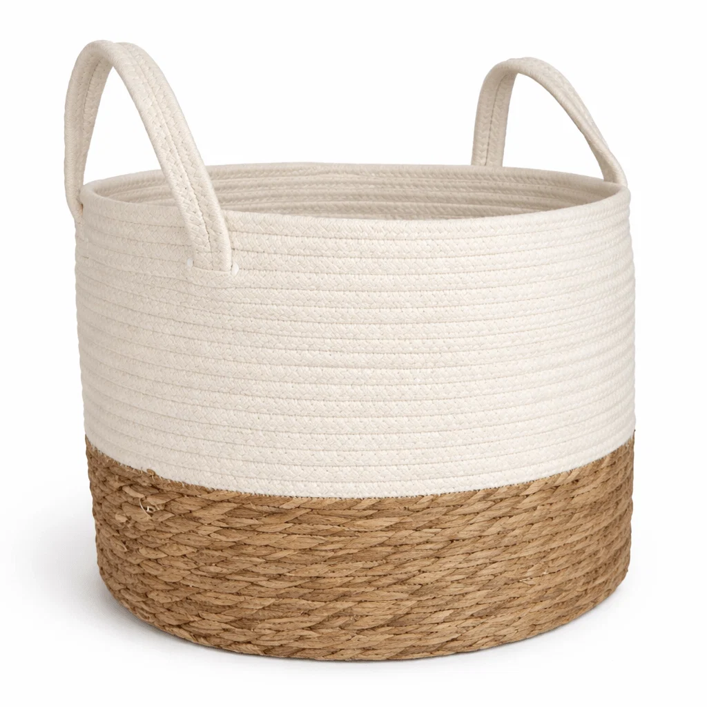 High-Performance Lauren Taylor- White Round Rope Basket 10 D x 8 H Smooth