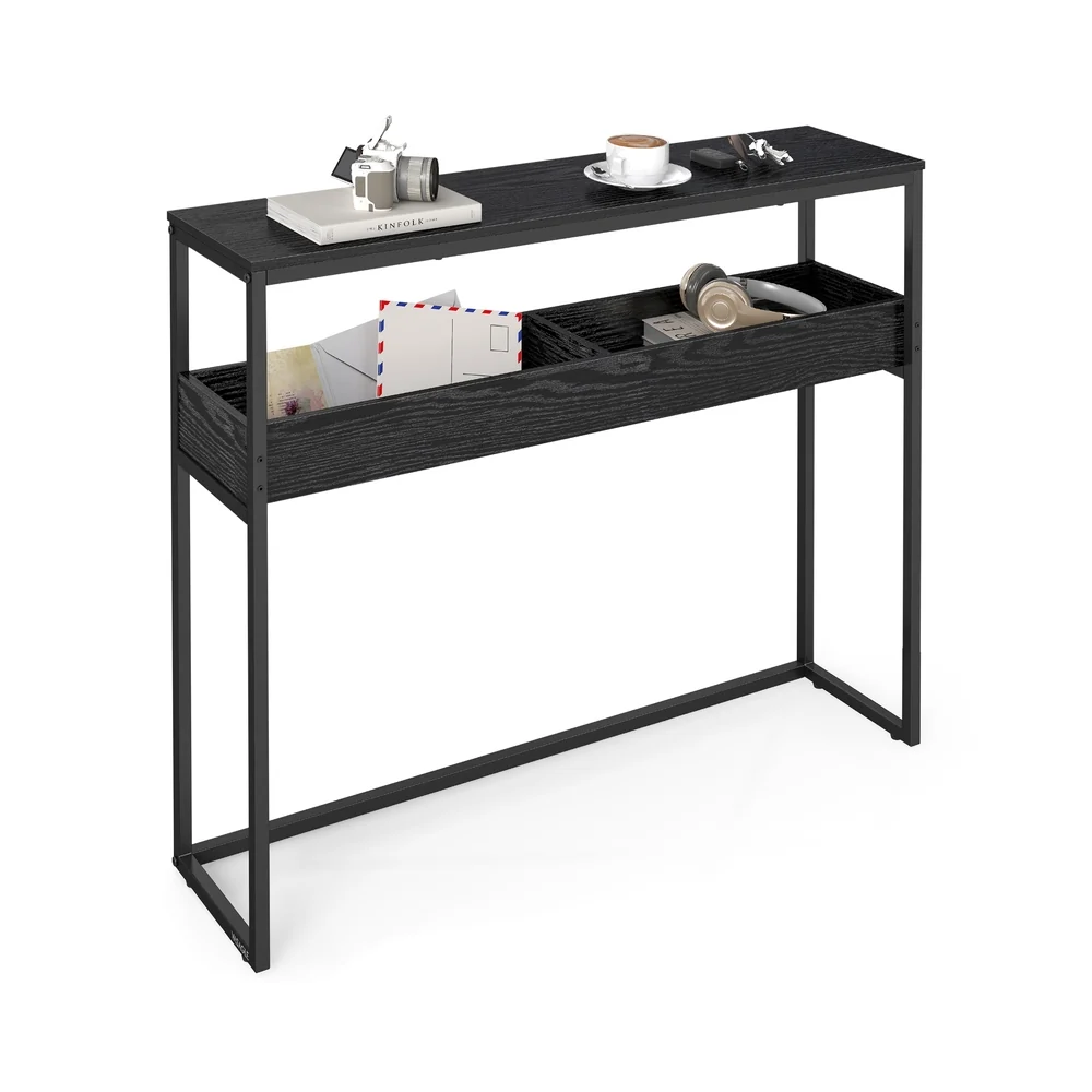 Minimalist VASAGLE Narrow Console Table with Semi Open Storage Effective