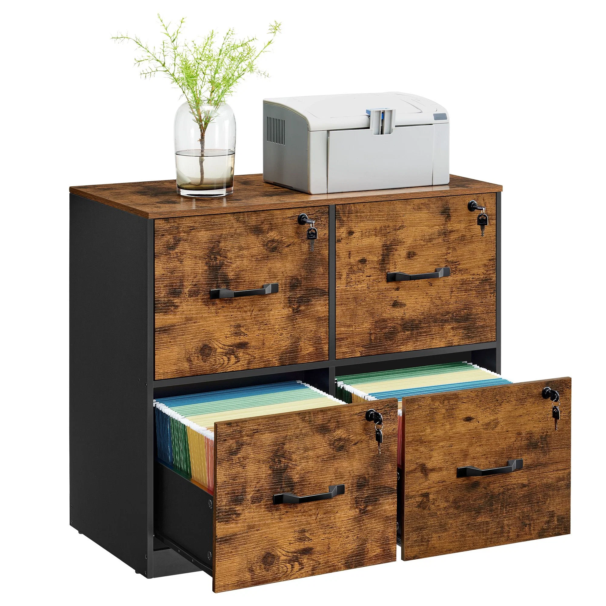 Selected VASAGLE 4 Drawer File Cabinet with Lock Printer Stand Genuine