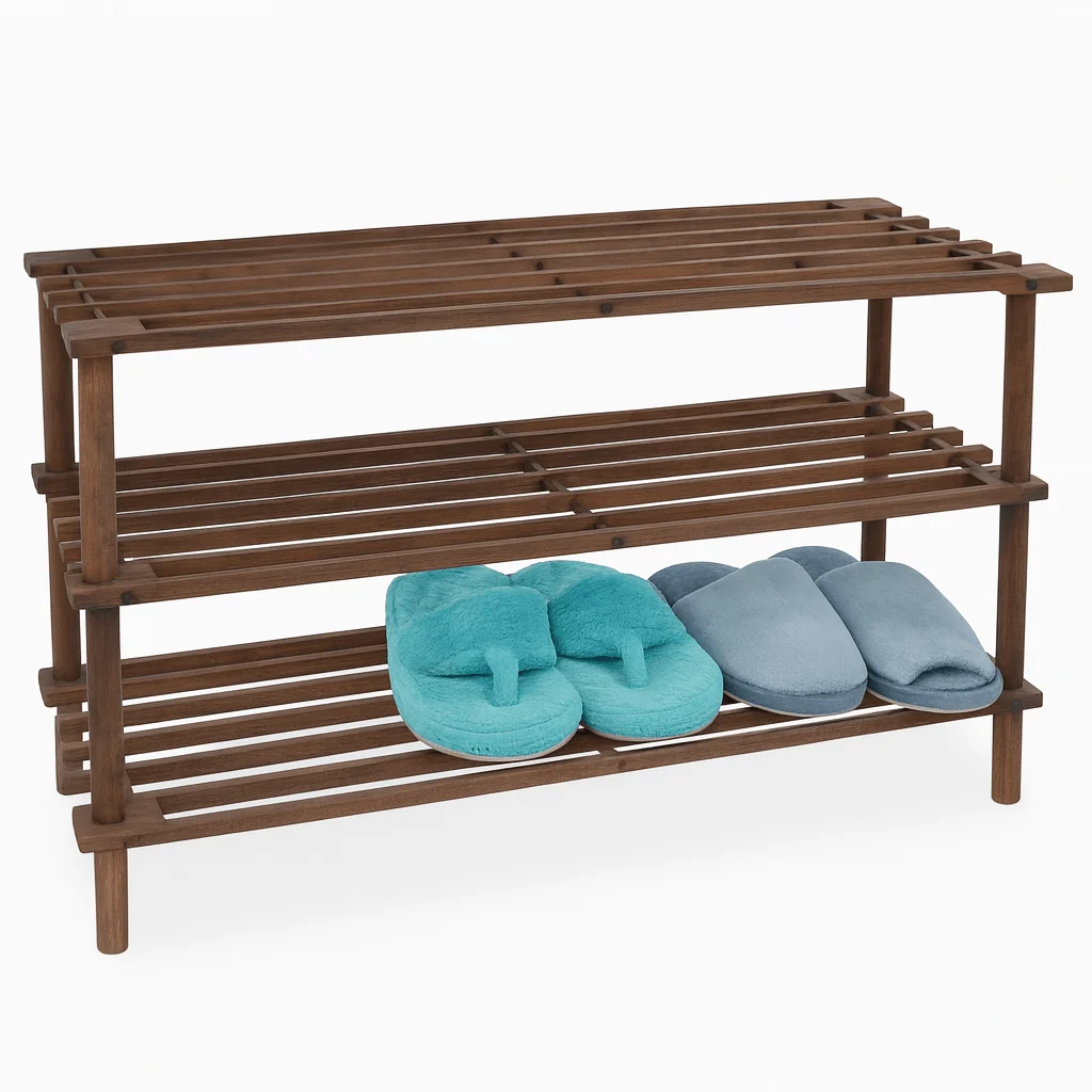 Fine 3 Tier Wooden Shoe Rack 25X19 Quality