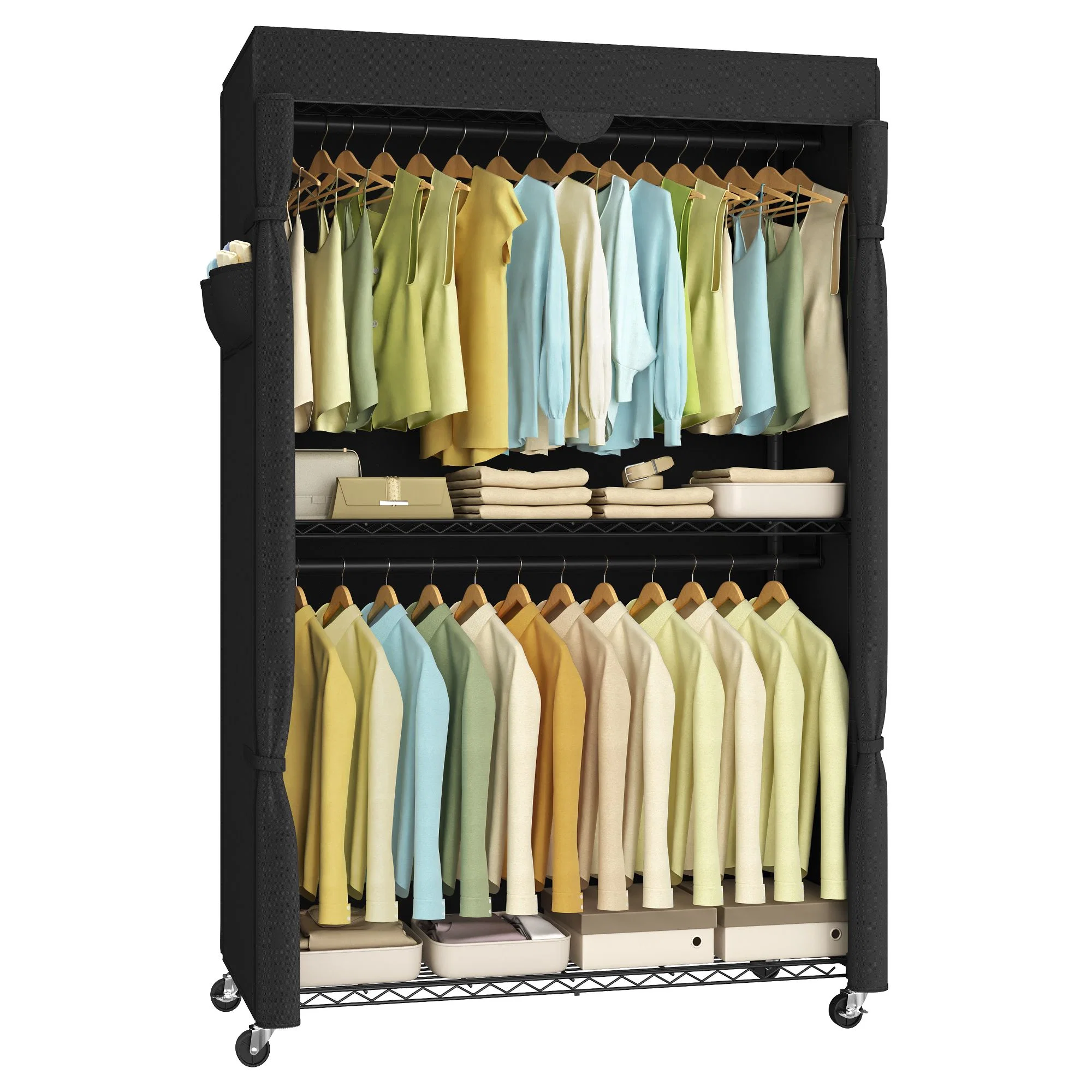 Environmentally Friendly SONGMICS Heavy-Duty Rolling Clothes Rack Comfortable