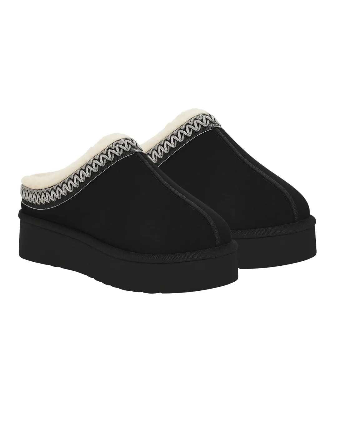 Environmentally Friendly Faux Suede Platform Slip-Ons with Shearling Lining Outstanding