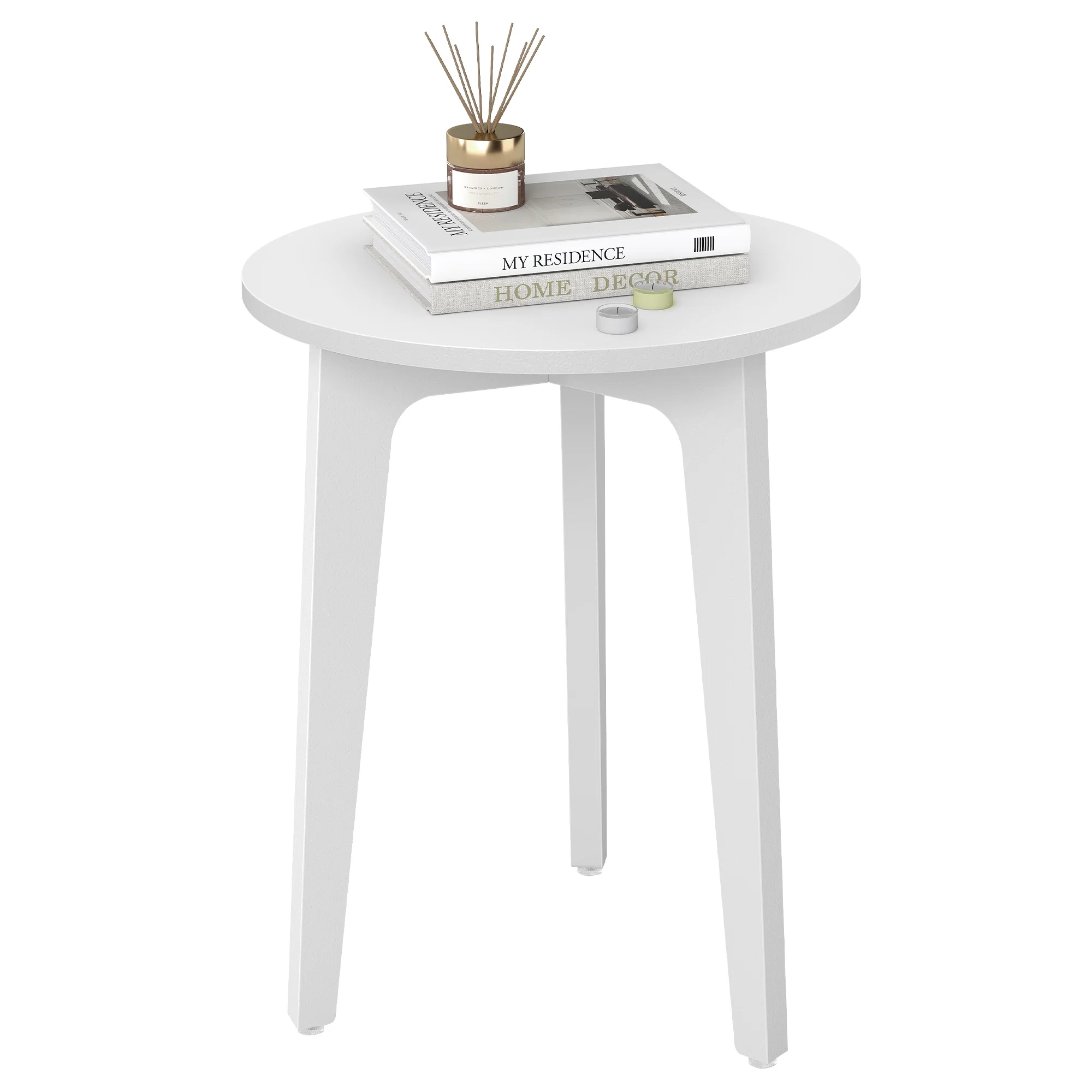 Unique VASAGLE Maezo Collection – Small Side Table Round End Table Nightstand with Tapered Legs Green