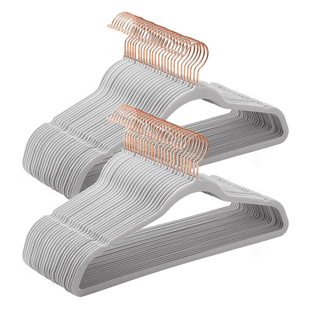 Modern SONGMICS SONGMICS Velvet Hangers Non-Slip Hanger Rose Gold Color Swivel Hook Convenient