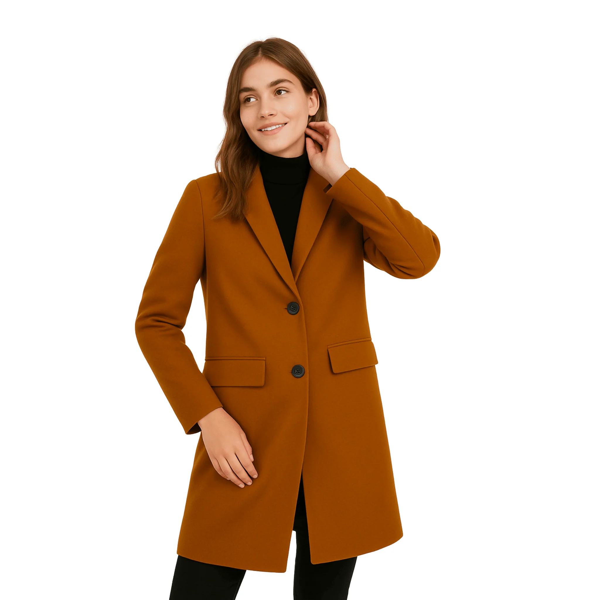Modern Wool-Blend Coat Long-Lasting