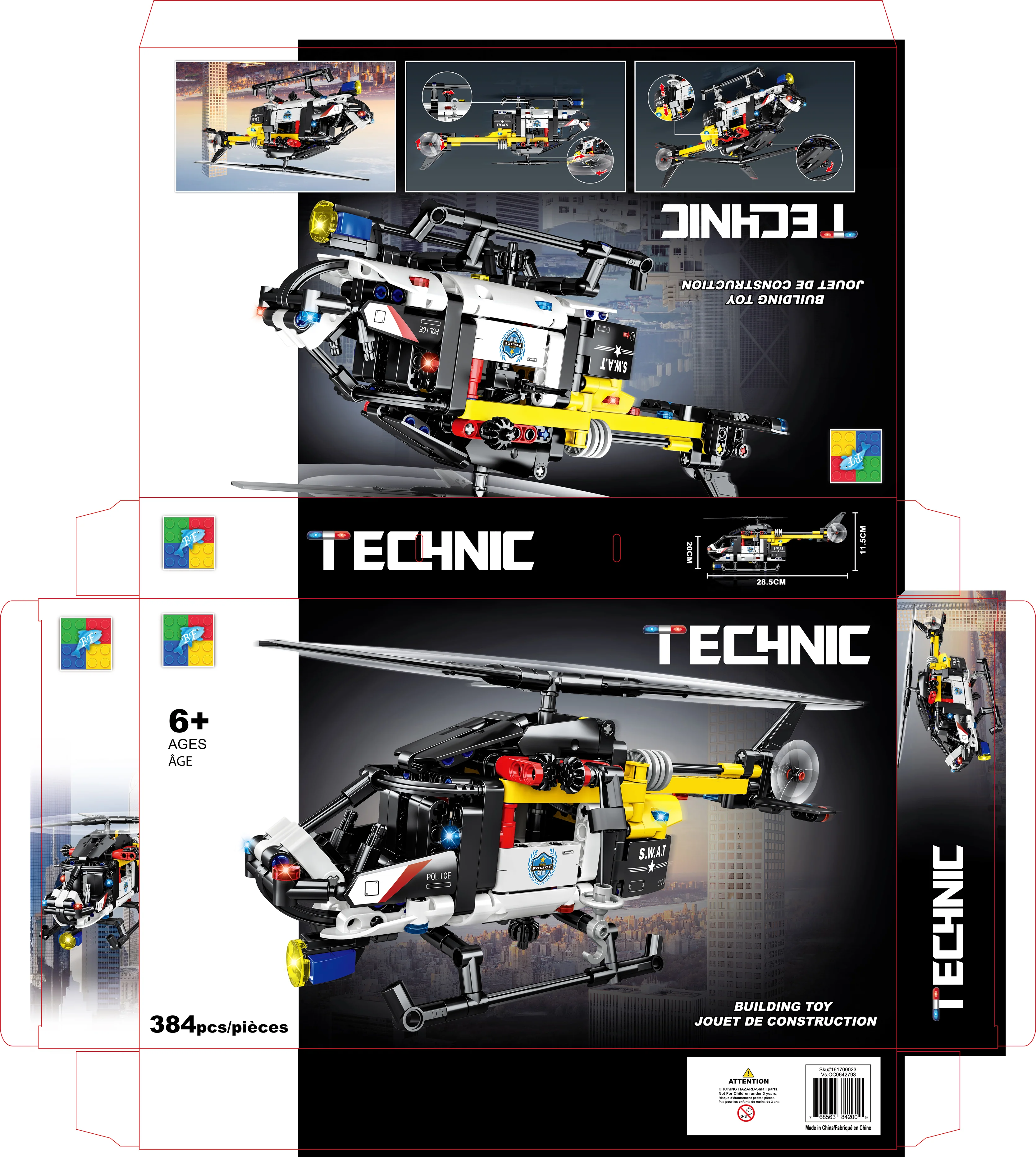 Versatile TECHNIC HELICOPTER 388 PCS Artisan
