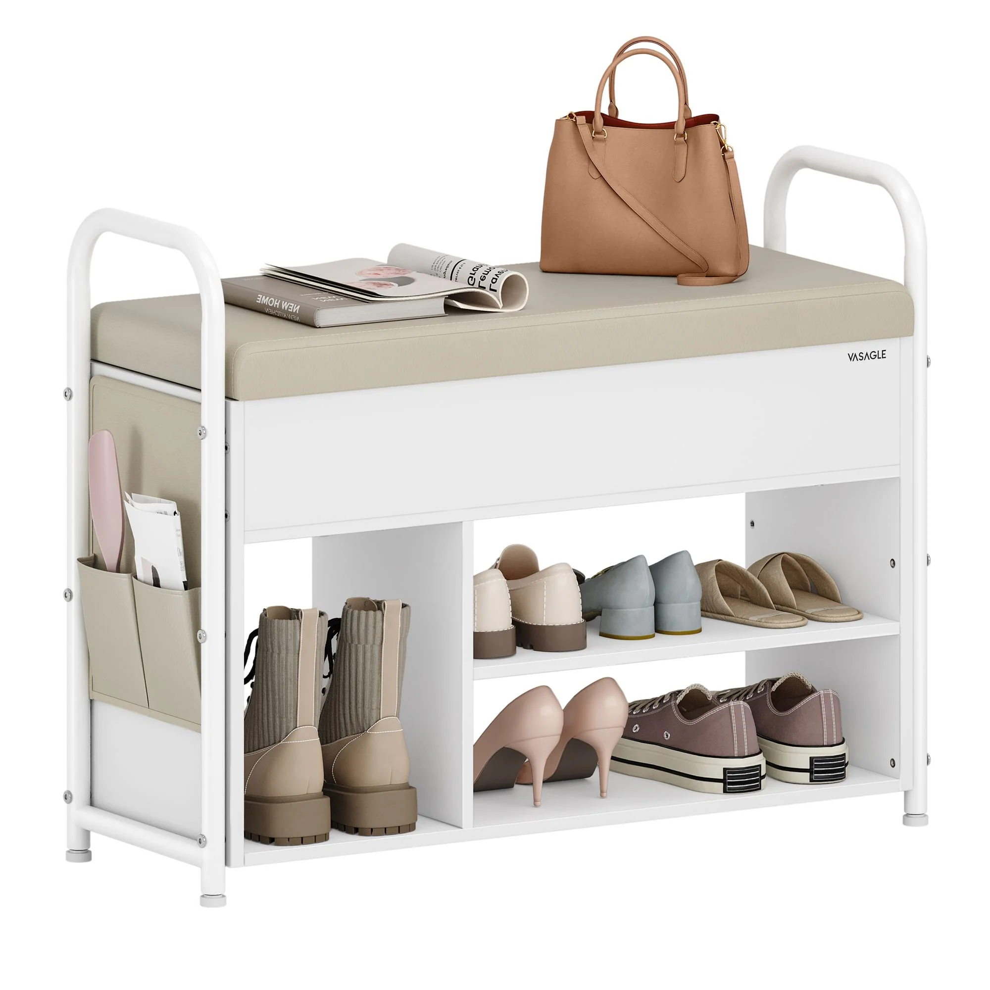 Enhanced VASAGLE VASAGLE Shoe Bench Shoe Rack Entryway Furniture Sustainable