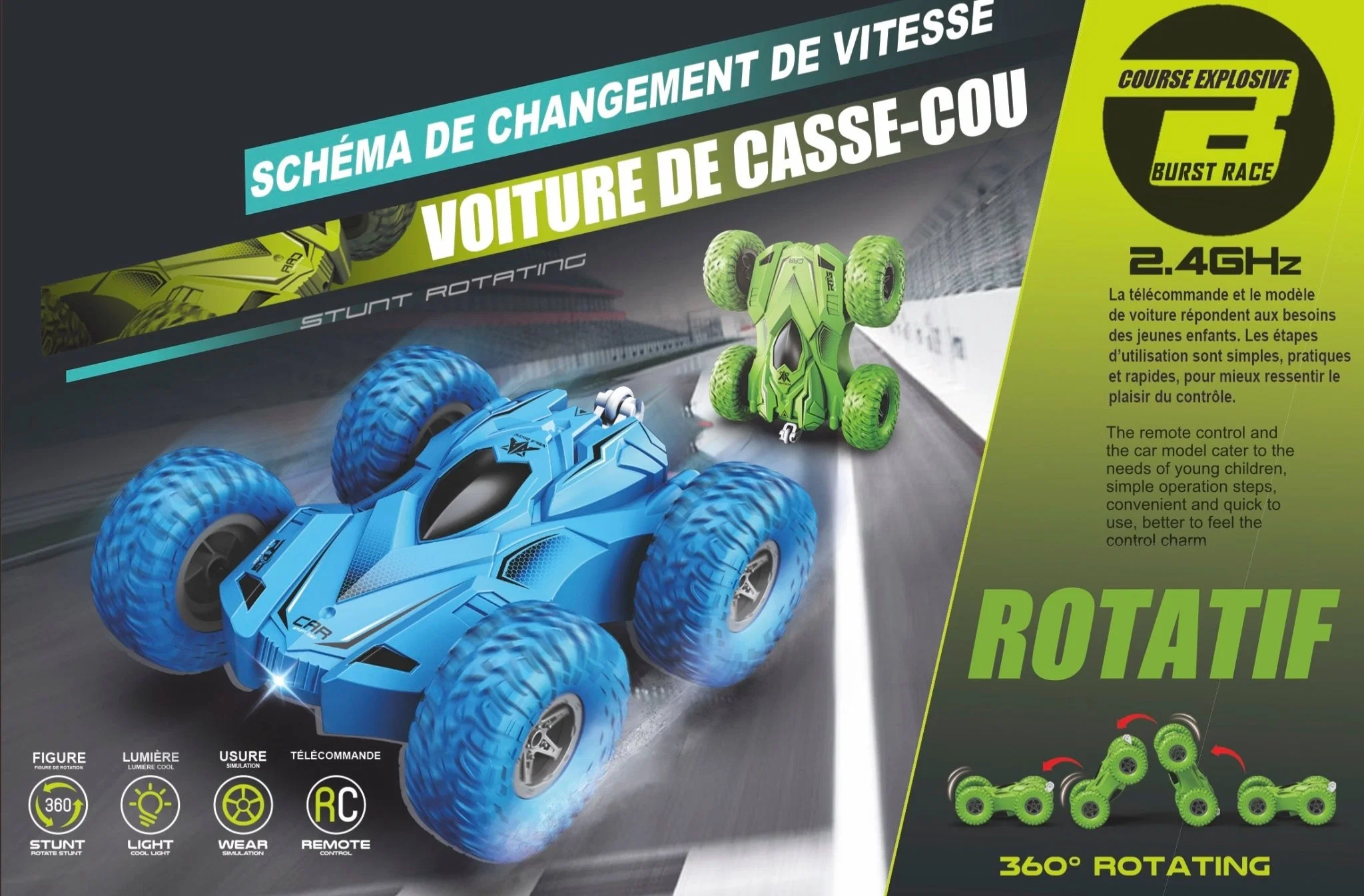 Excellent 2.4G Wireless Remote-Control Stunt Car Specialty