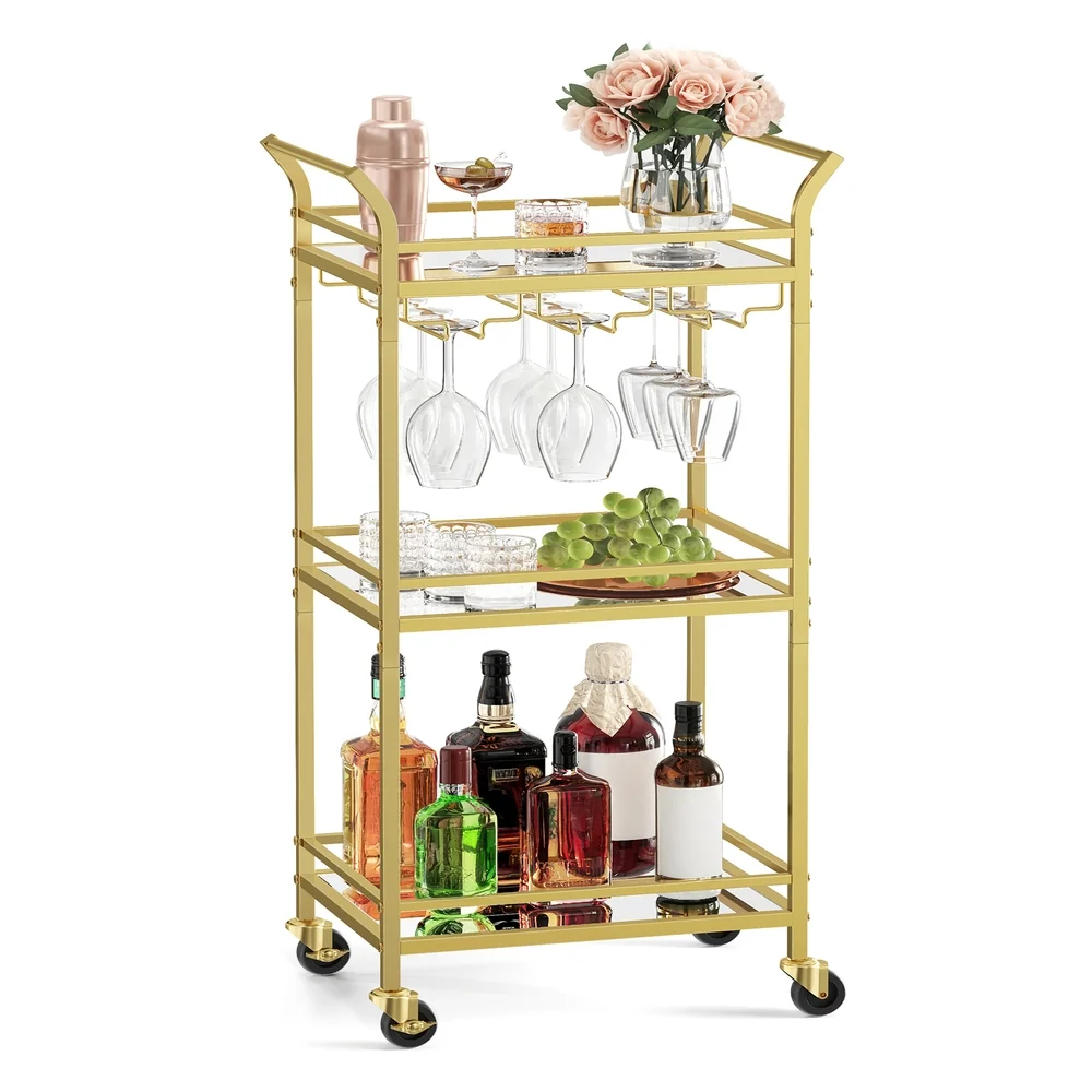 World-Class VASAGLE 3-Tier Mini Bar Cart Authentic
