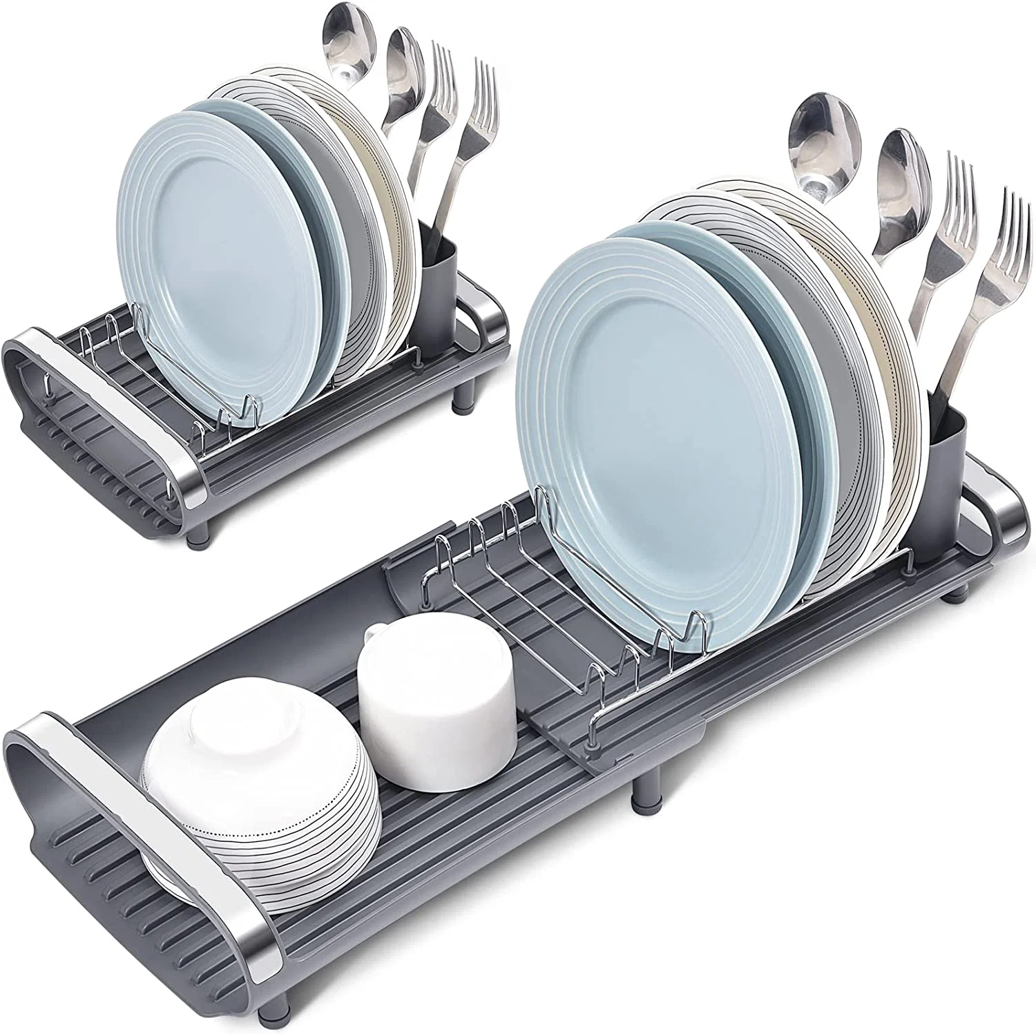 Fine Crafted Kingrack Expandable Dish Drying Rack Small Dish Drainer Rack for Kitchen Counter Organizers Stainless Steel Non-Slip Feet Anti Rust Sink Plate Rack Certified