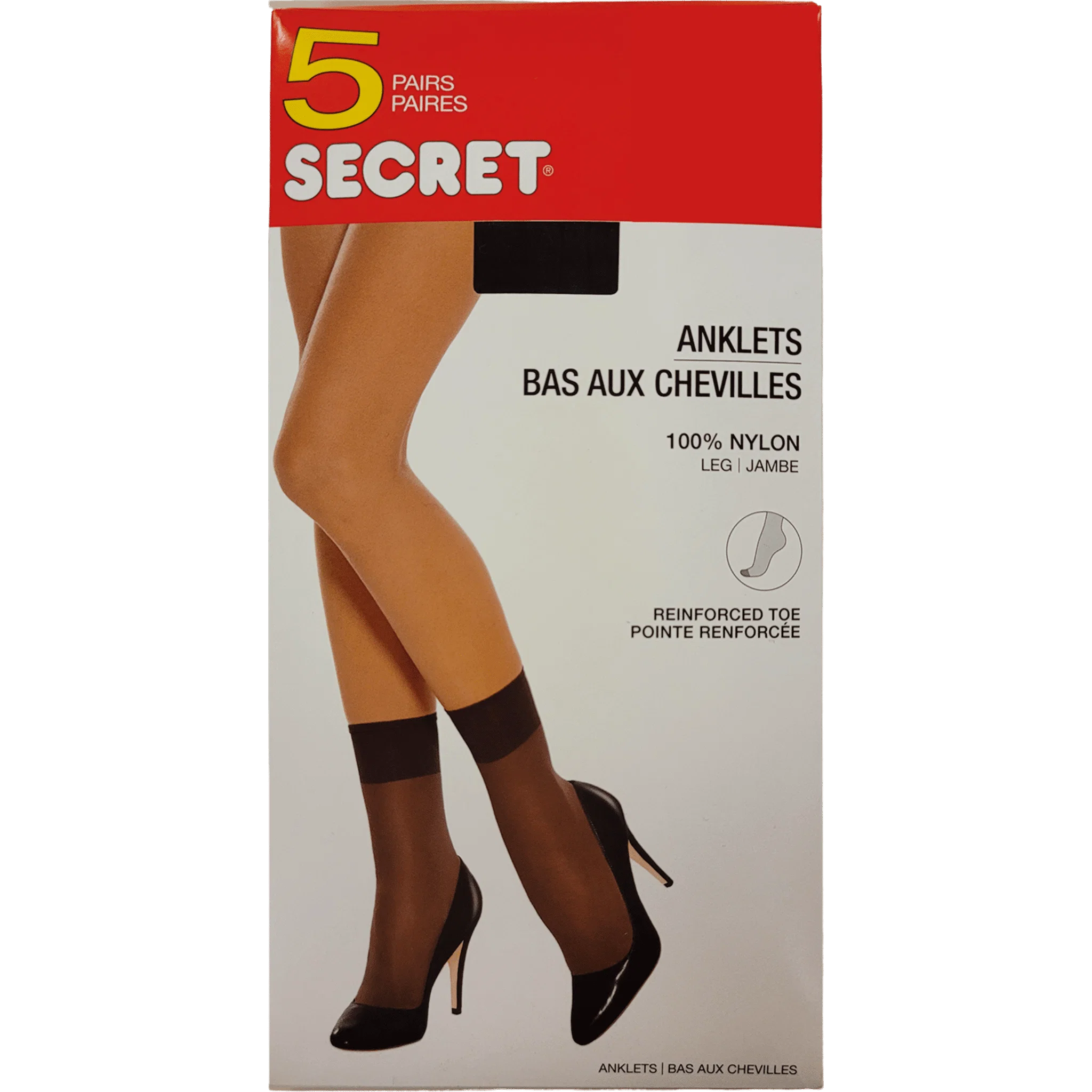 Certified Women s 5-Pair Sheer Anklets with Reinforced Toe Genuine