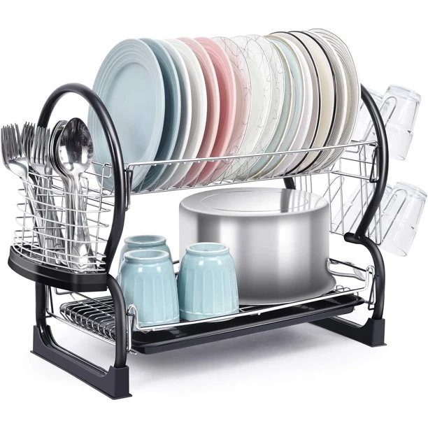 Long-Lasting Kingrack 2-Tier Dish Rack Large Capacity Dish Drying Rack WK112150-1 High-Grade